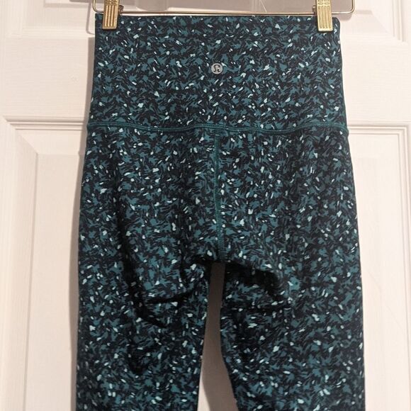 Lululemon Wunder Under Pants Mountain Peak Teal Leggings Size 4 - Picture 3 of 11